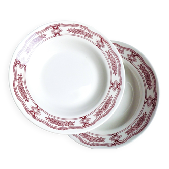 Lot de 2 assiettes creuses, assiettes italiennes, assiettes à potage.