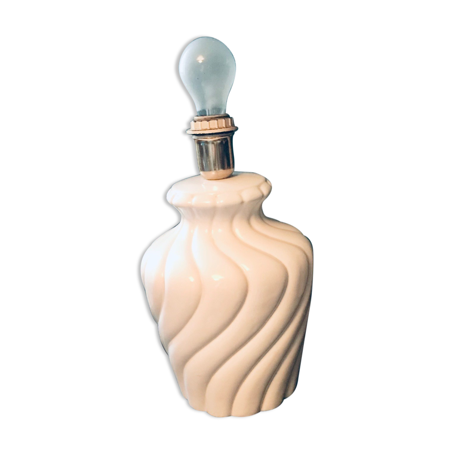 Lamp foot in white ceramic