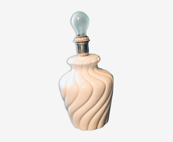 Pied de lampe en ceramique blanche