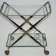 Cesare Lacca, Mid-Century Brass and Wood Bar Cart, Italy, 1950s