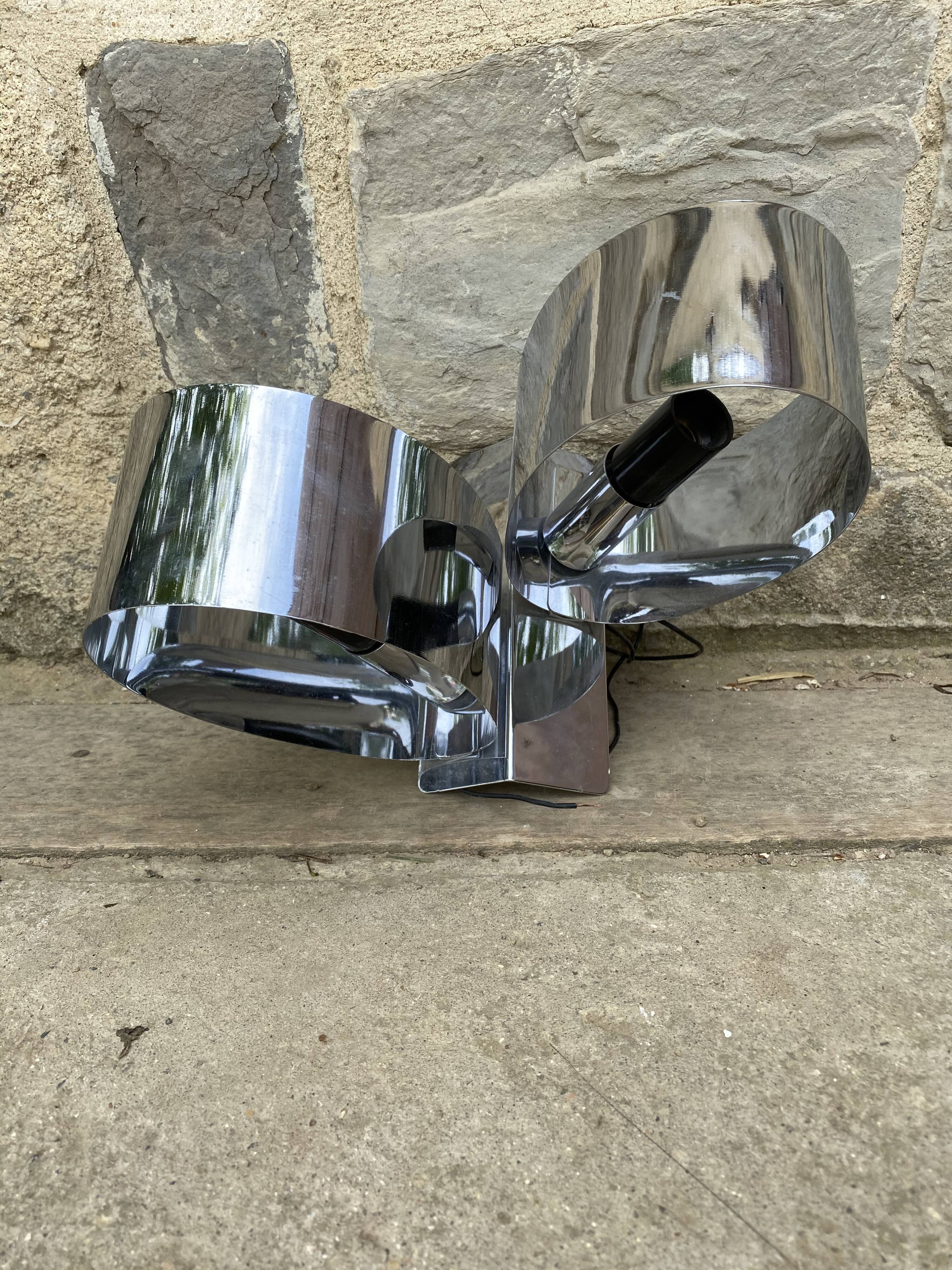 1970 chrome design wall lamp