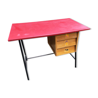 Bureau enfant vintage rouge, 1960