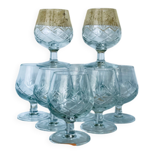 8 verres pied cognac