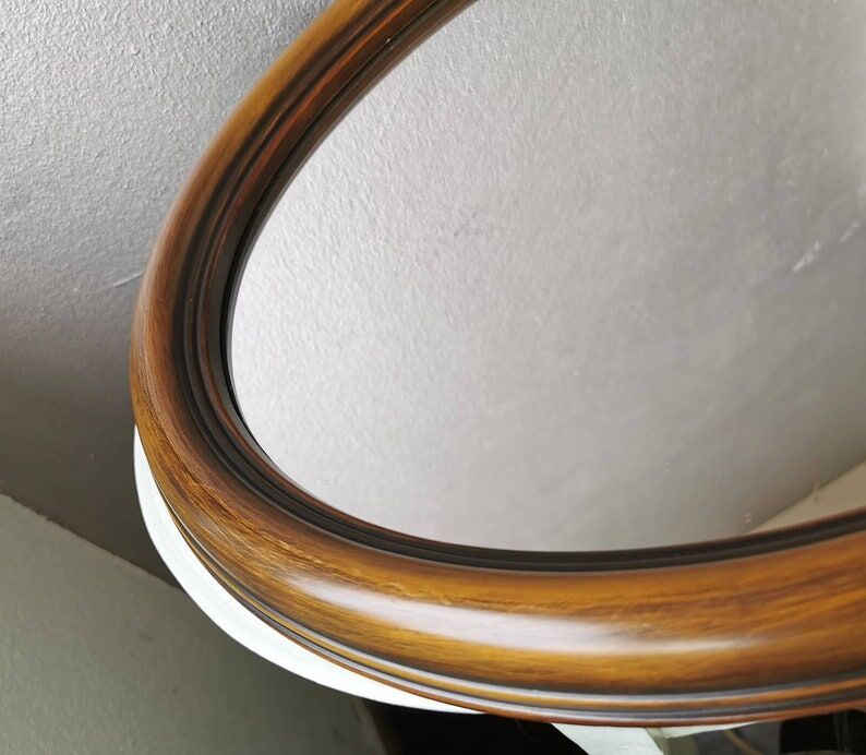 Vintage oval mirror from the 70s 37x47cm