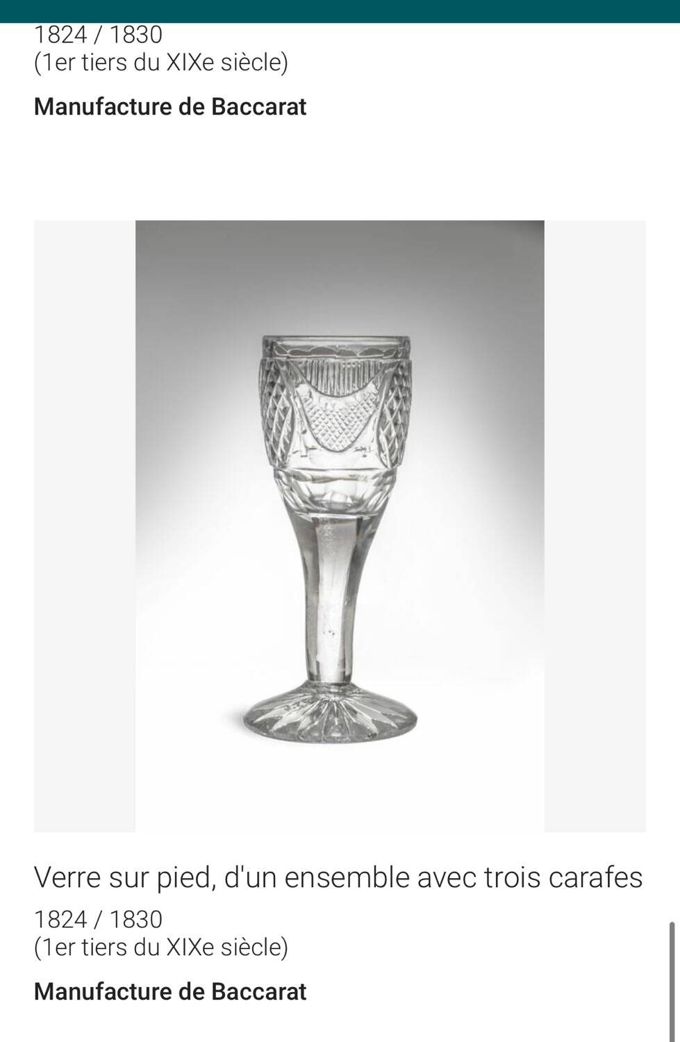 Cabaret set Baccarat 8 glasses and silver plated tray