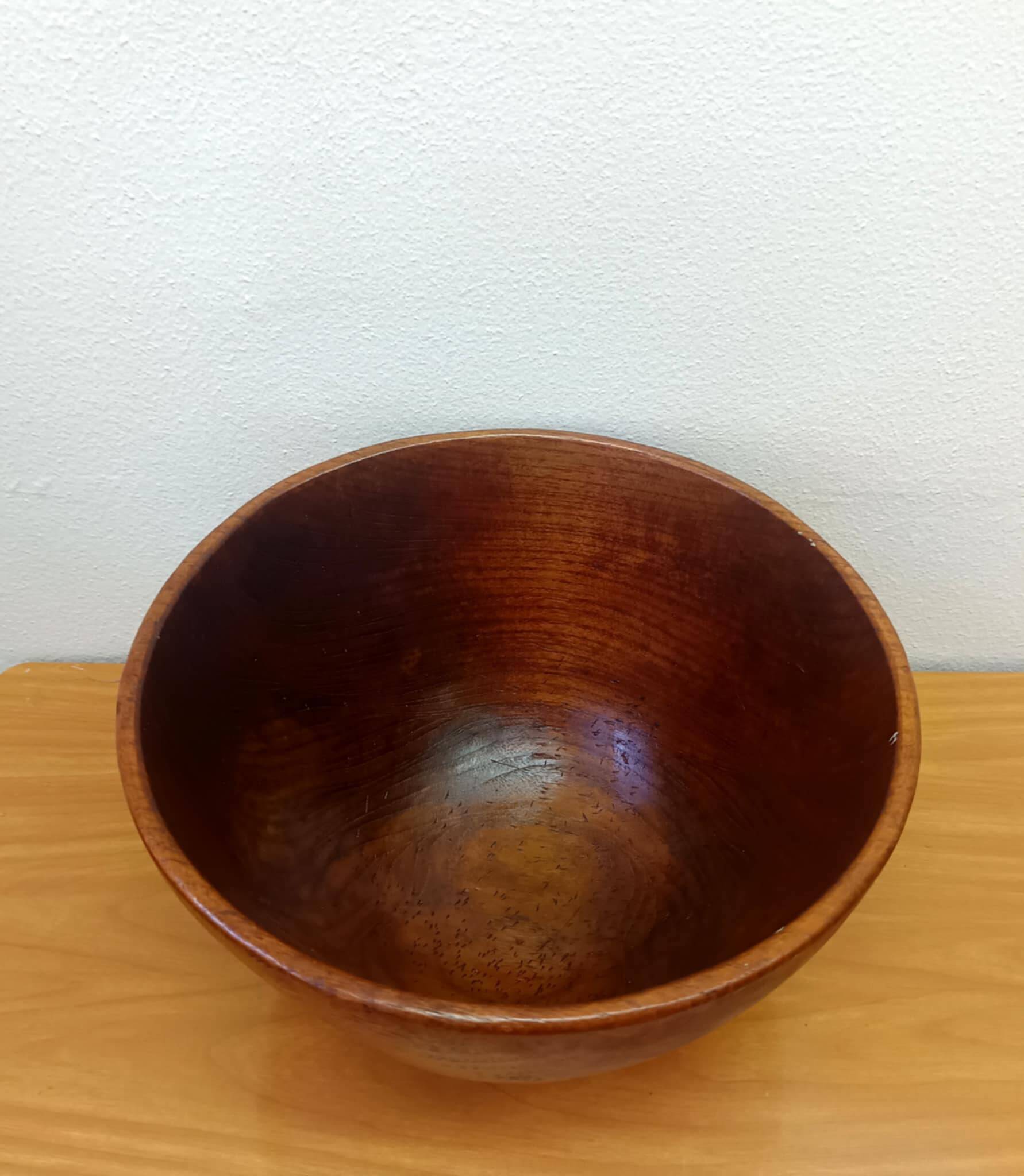 Large vintage teak bowl