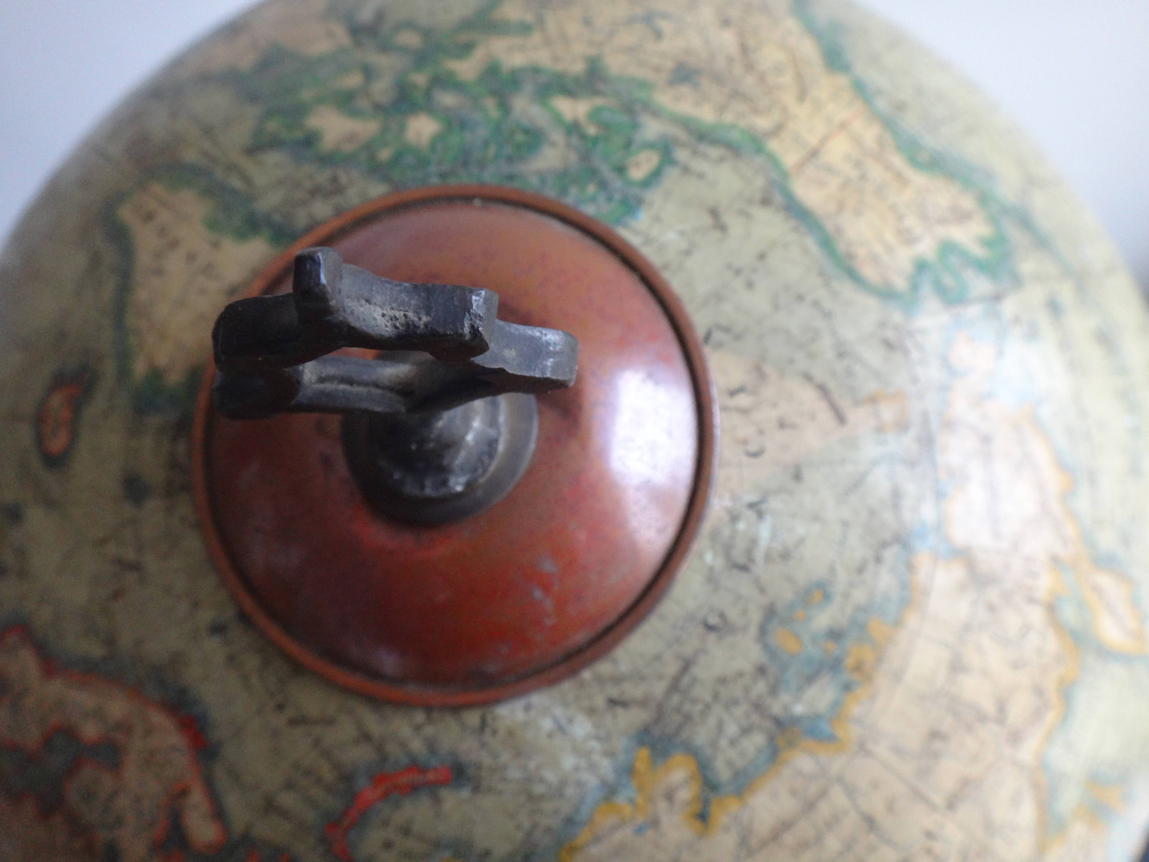 Earth globe l lebegue world map with cast 60cm paris xix