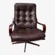 Scandinavian armchair in brown leather