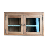 Petite vitrine murale ancienne en noyer