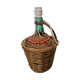Pied de lampe dame-jeanne dans son panier