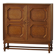 Classic sculptural Danish wardrobe in oak veneer and burl wood, 1950s.