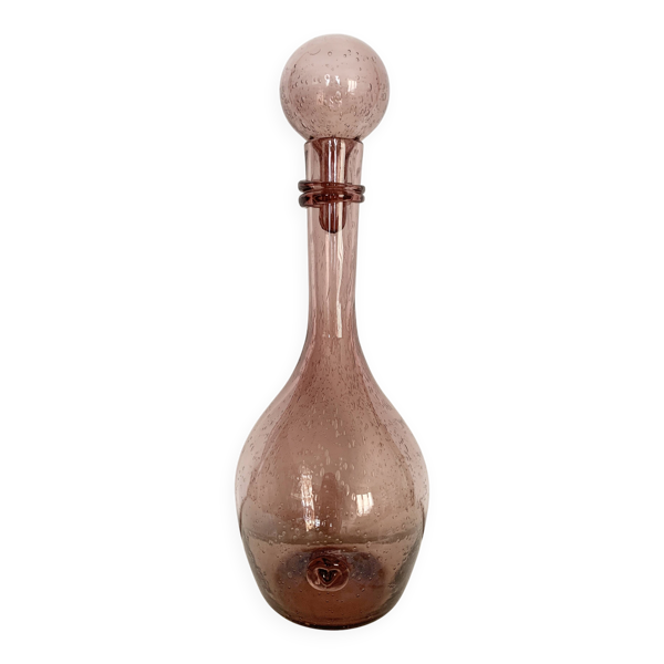 Carafe en verre soufflé bullé