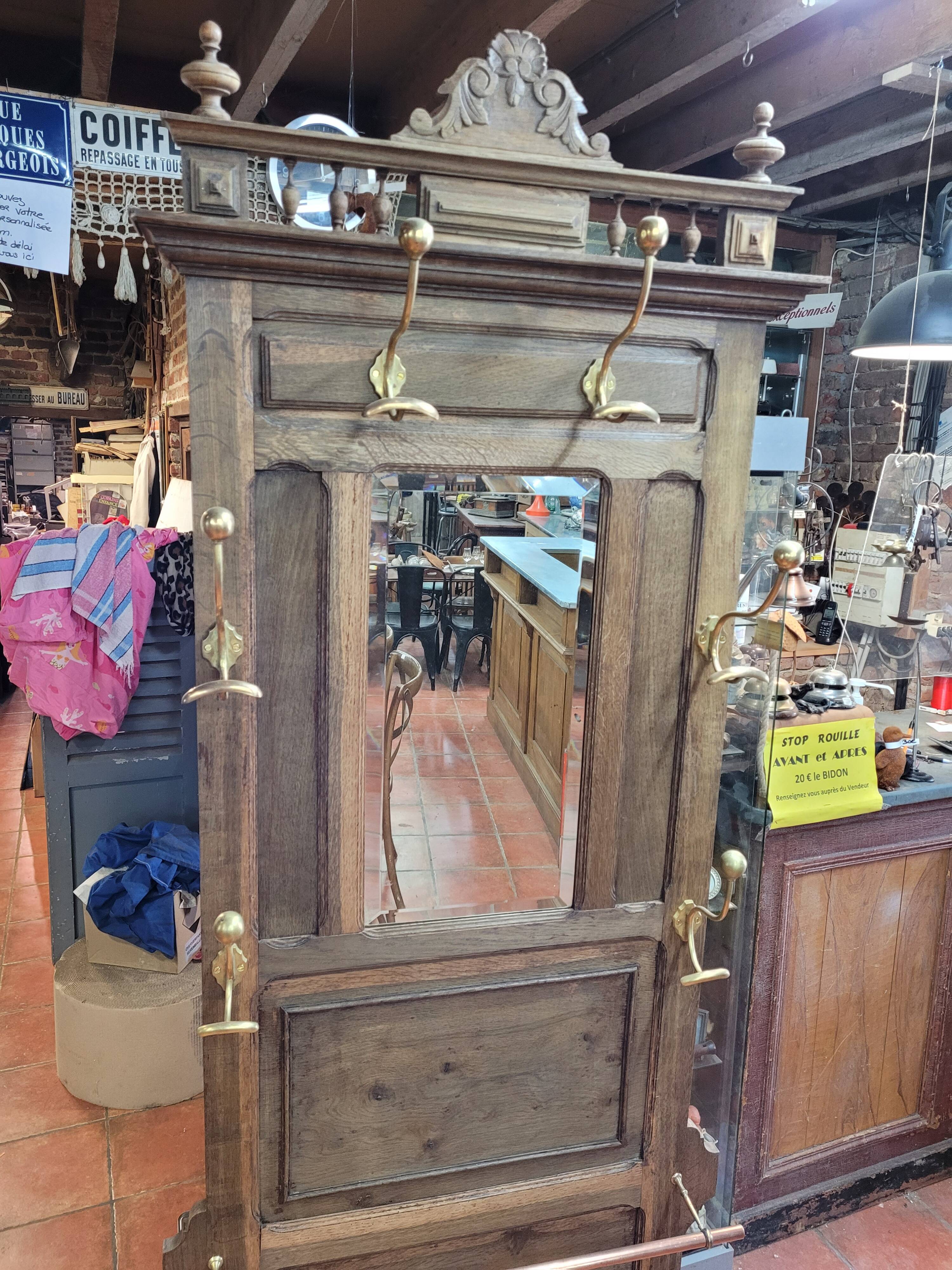 Oak coat rack