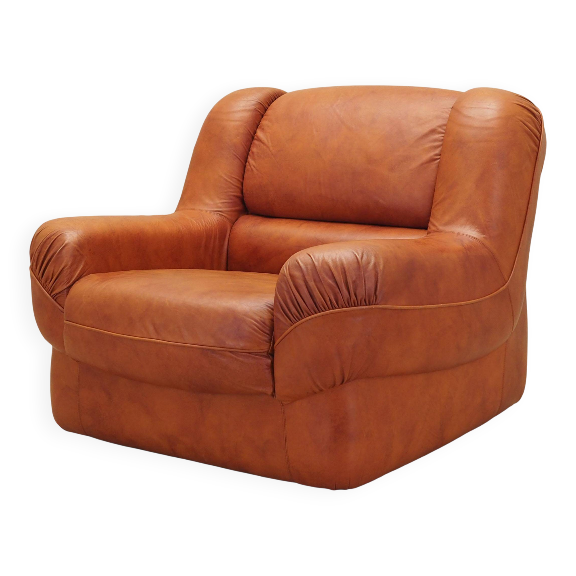 Fauteuil orange, design italien, années 1970, fabricant : Mimo Padova