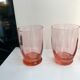 Set of 4 art deco pink water glasses 30s