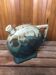 Old beige & green ceramic bottle + vintage handle