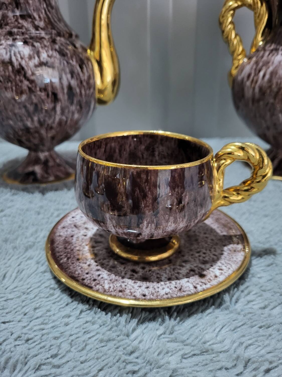 Complete coffee and tea set by Marius Gugie Vallauris Vintage