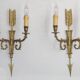 Vintage French Empire Arrow & Quiver Eagle Head Bronze Double Wall Sconces