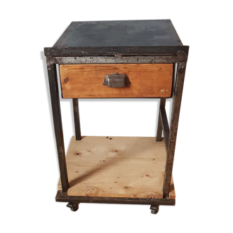 Industrial bedside on wheels