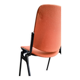 Peach cotton and black metal chair, 1960s