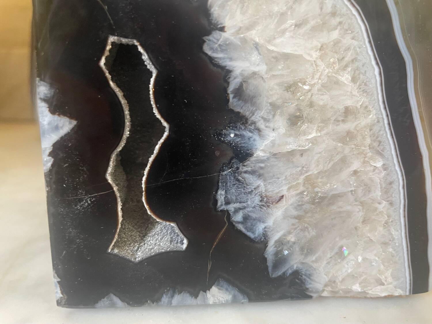 Paire de serres-livres en agate 4,3kg