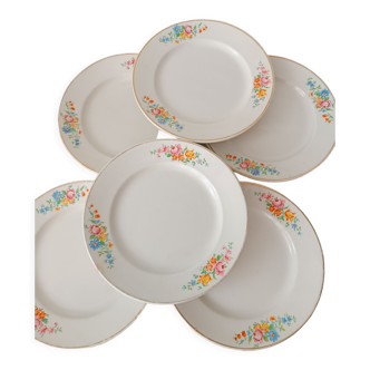 Ensemble de 6 assiettes françaises anciennes