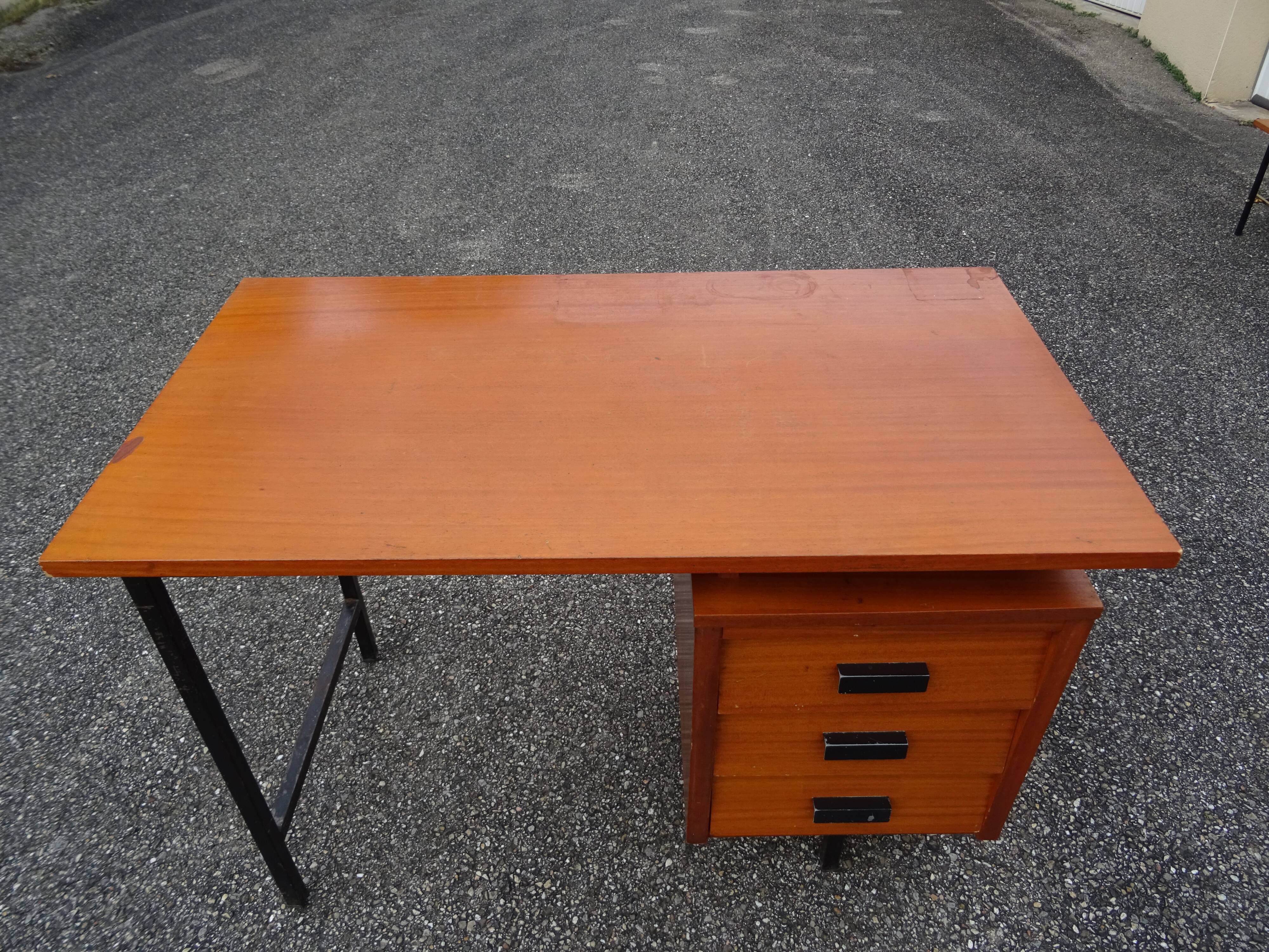 Vintage wood metal desk from the 60s