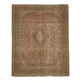 Handmade Oriental Unique 1980s 290 cm x 370 cm Beige Wool Carpet