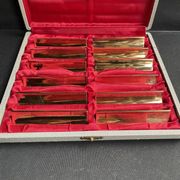 2968 and 2969 – Box of 12 gilded copper knife holders – Navarre factories in Évreux (Eure)