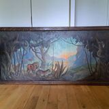 Very large painting - Animal Fresco & African Landscape - 1930