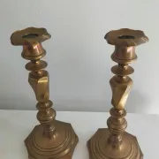 Pair of bronze candlestick holders from the 19th century
