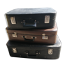 Lot 3 vintage leather suitcases