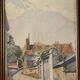 Vue de village début XXe signée Ebar