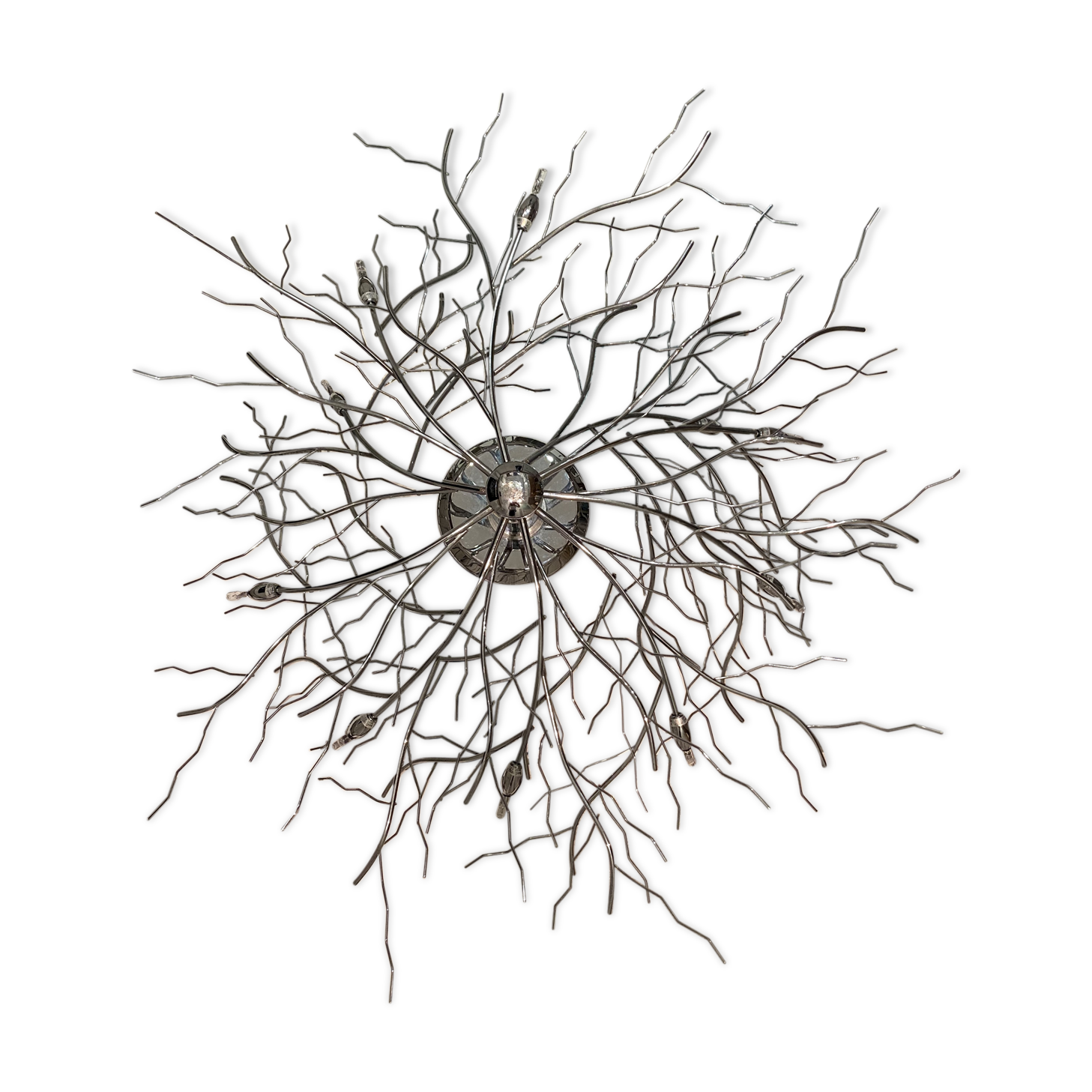 Plafonnier acier chrome 10 branches Iberlamp