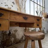 Blonde walnut desk and pine top 1900