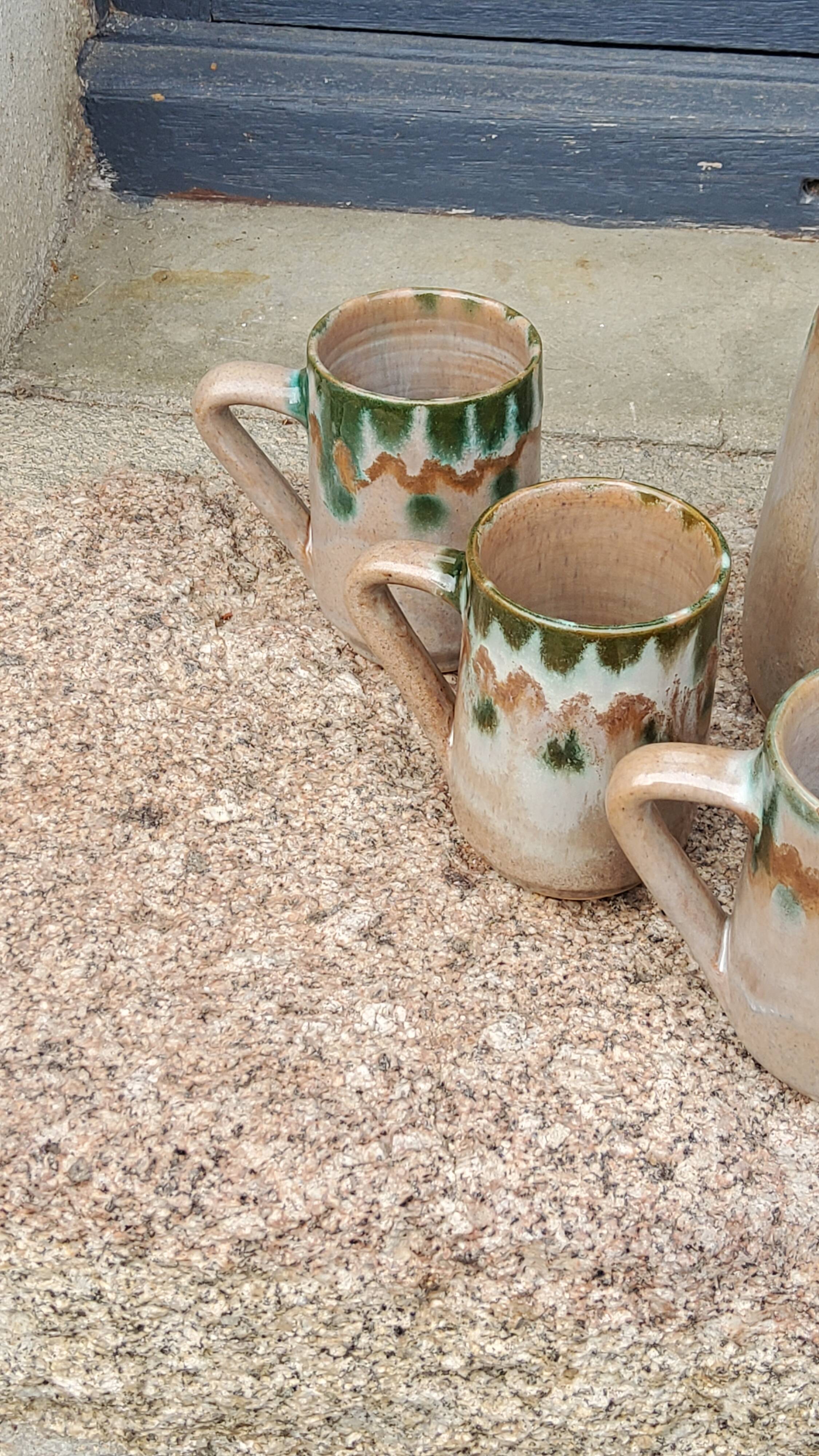 Orangeade service from the 70s in glazed terracotta