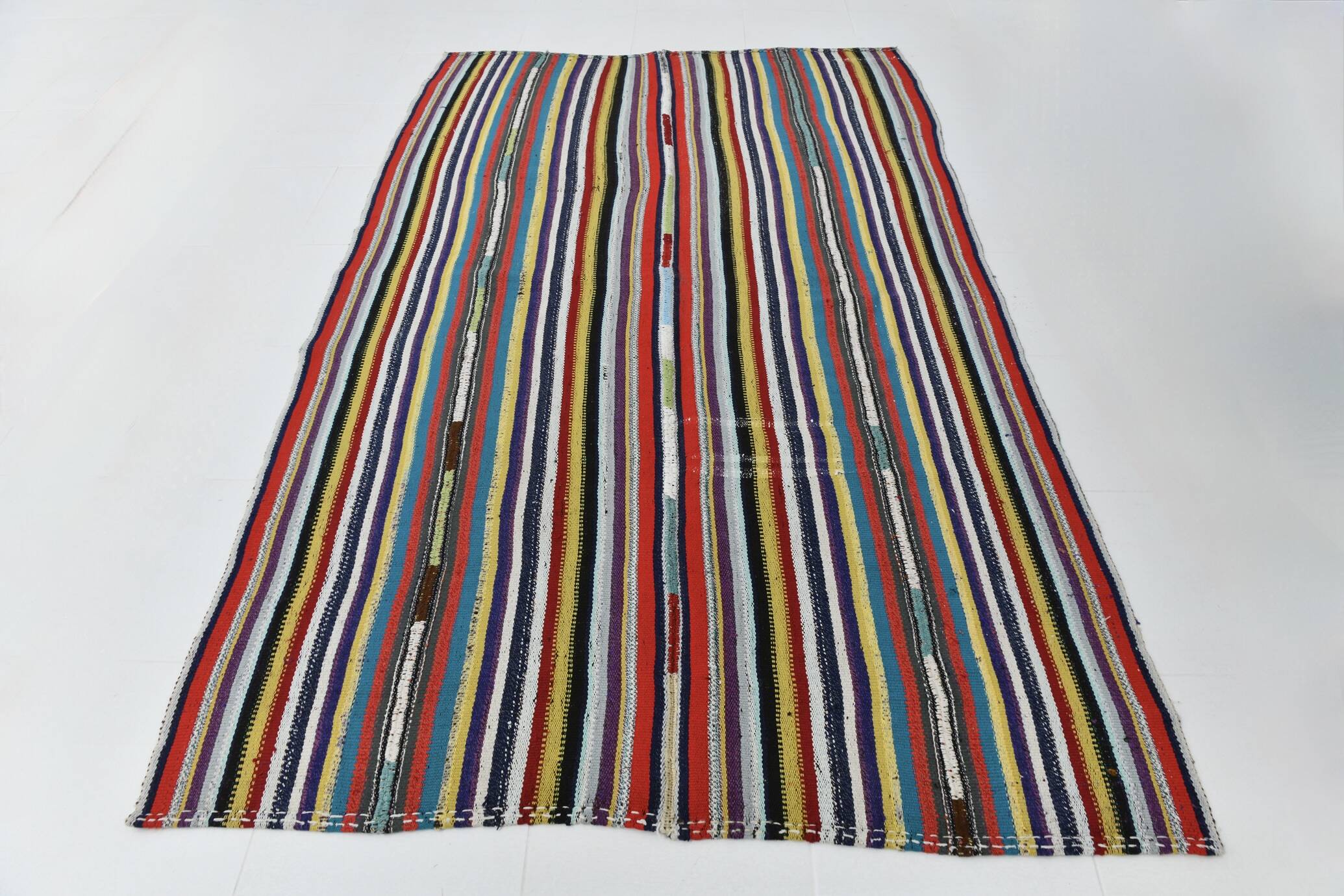 Multicolor Modernist Vintage Kilim Rug, 165x269Cm