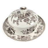Beurrier en céramique blanc et marron avec des faisans Wedgwood