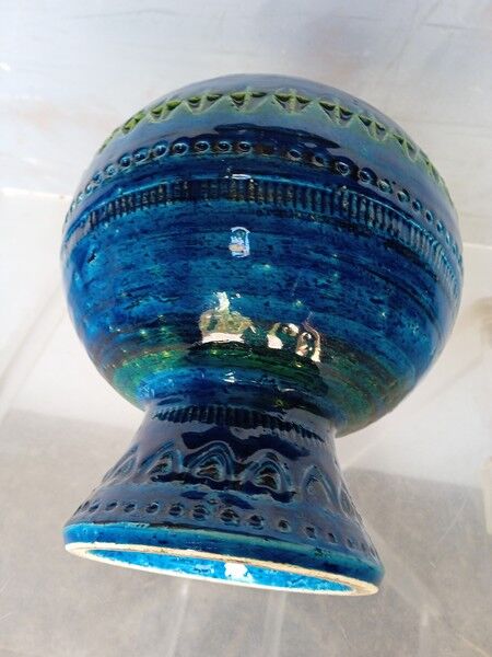 Vase aldo londi bitossi rimini blue ep 1960/70 italy