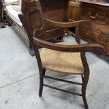 Old 19th century walnut straw armchair n° 2
