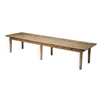 Rustic Rural Farmhouse Dining Table, France, 19th Century