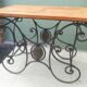 Wrought iron and bronze butcher's table