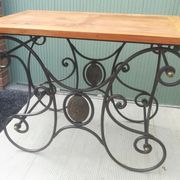 Wrought iron and bronze butcher's table