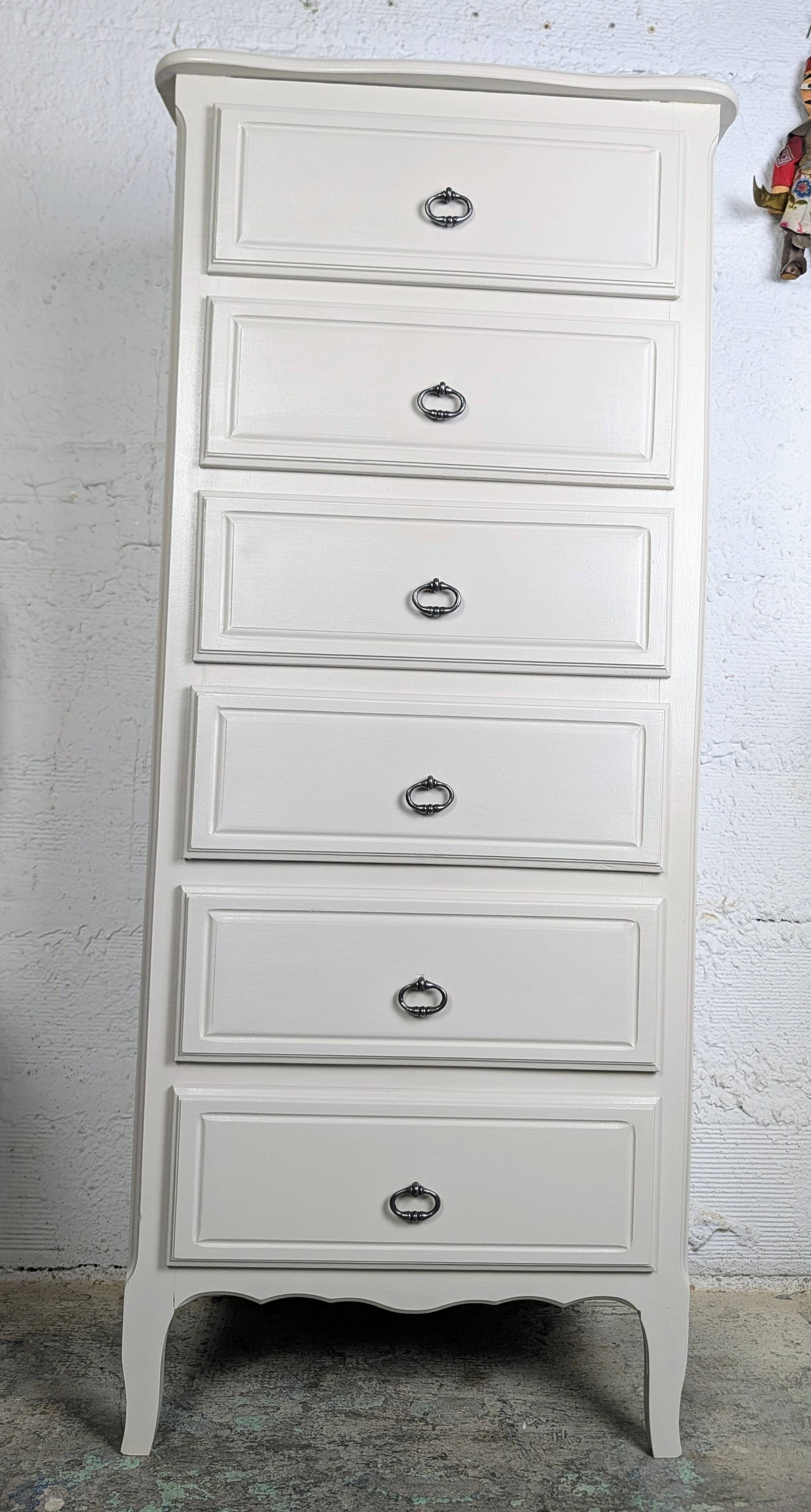 Chiffonnier semainier 6 tiroirs style Louis XV