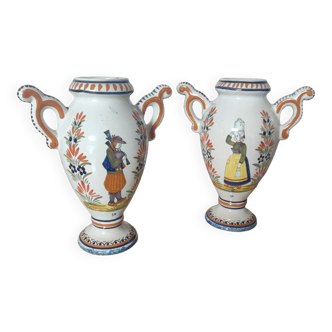Old pair of vases Henriot Quimper