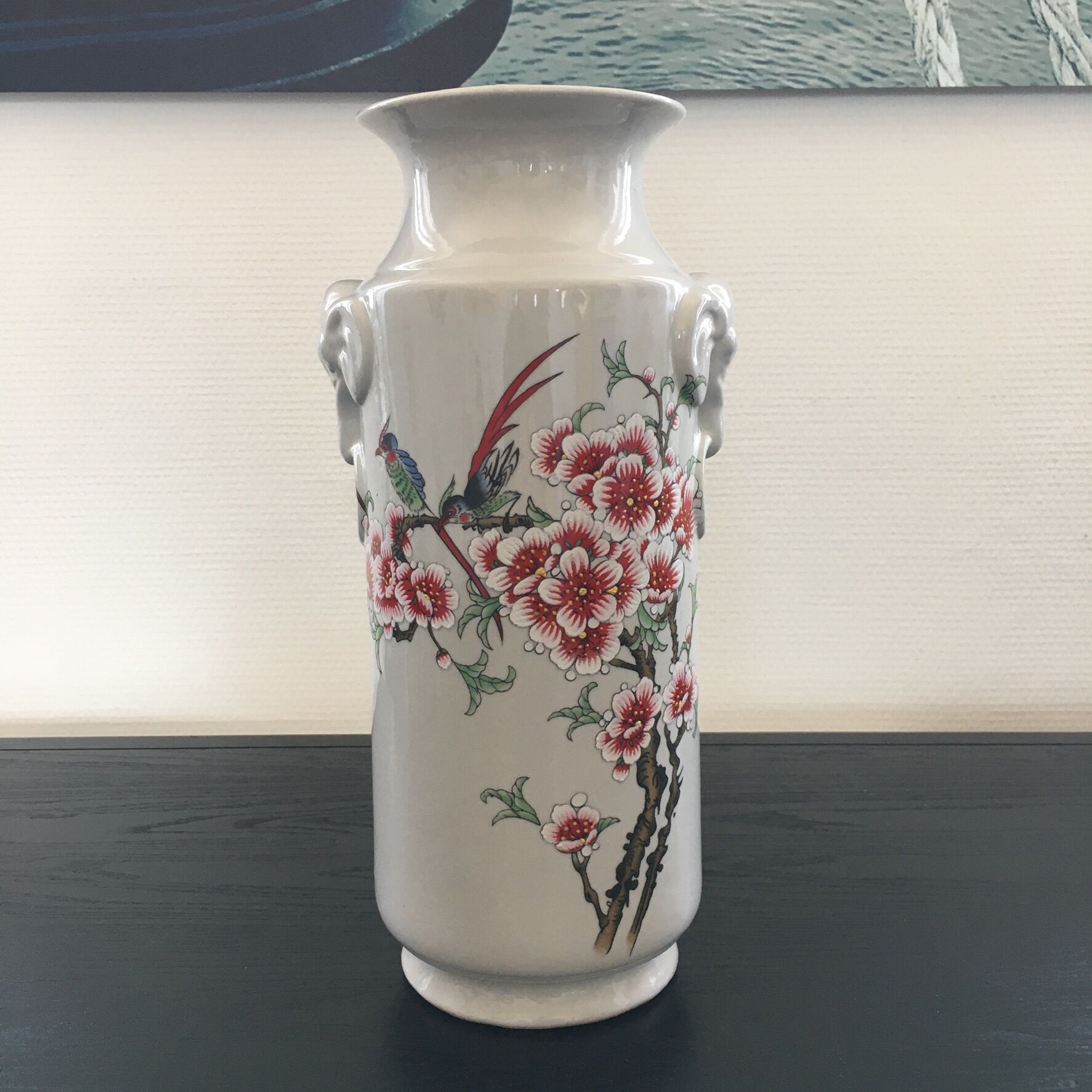Porcelain cherry blossom vase