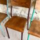 Set of 4 mismatched old school style chairs