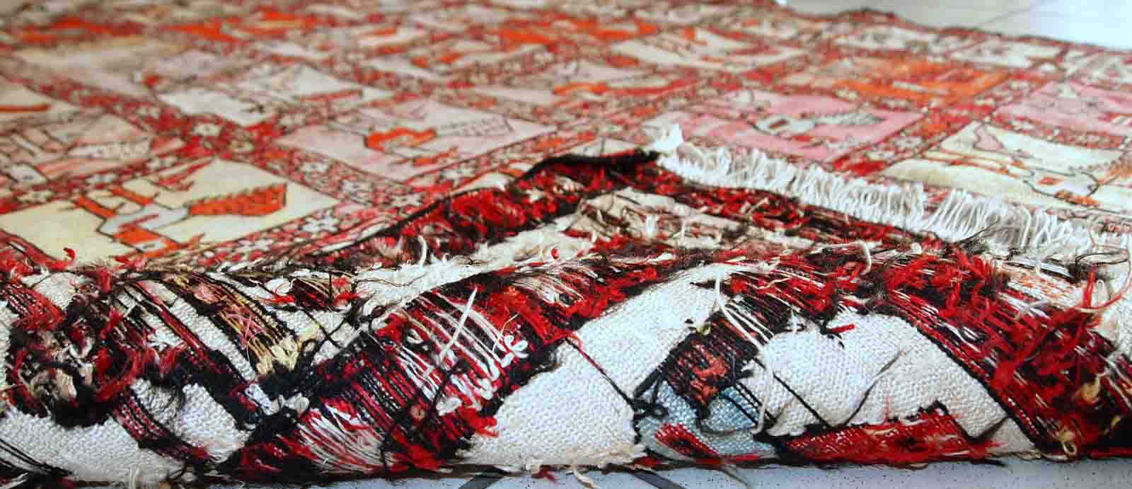 Vintage oriental handmade carpet 125cm x 183cm 1960s, 1c483