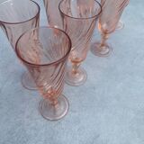 7 Roseline foot flutes - vintage Arcoroc