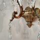 3 Bronze and crystal light wall sconce, late 19th century